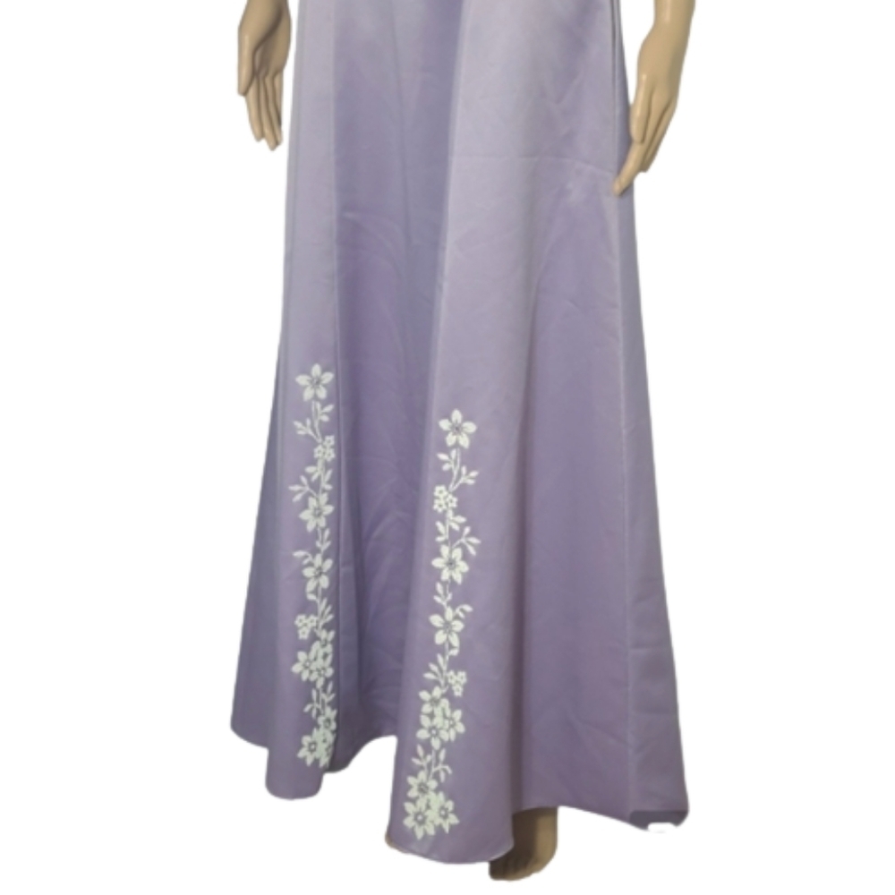 Vintage 90s Seasons Design Inc Lilac Silver Halter Prom Dress Embellished Size M - Picture 6 of 13